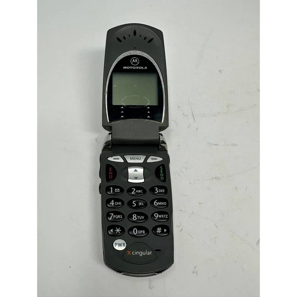 Motorola V60t - Silver (Cingular) Rare TDMA Flip Phone‎ Y2K Vintage B0